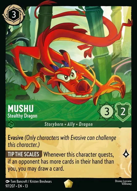 Mushu - Stealthy Dragon, Disney Lorcana card CH13-097 — Attack of the Vine! set