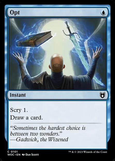 Opt, Magic card WOC 101 — Wilds of Eldraine Commander set