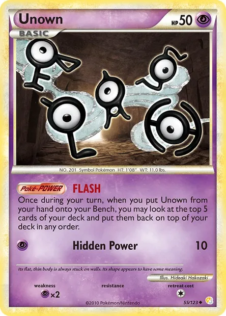 Unown, Pokémon card HS 55 — HeartGold SoulSilver set