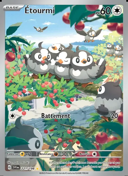 Étourmi, carte Pokémon SVI 221 — extension Écarlate et Violet