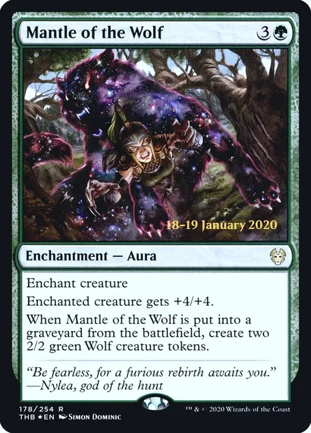 Mantle of the Wolf, Magic card PTHB 178s — Theros Beyond Death Promos set