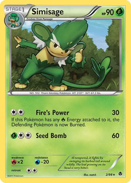 Simisage, Pokémon card EPO 2 — Emerging Powers set
