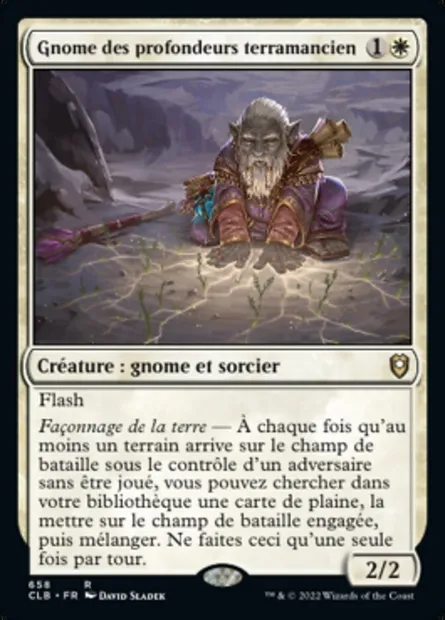 Gnome des profondeurs terramancien, carte Magic CLB 658 — extension Commander Légendes : la bataille de la Porte de Baldur