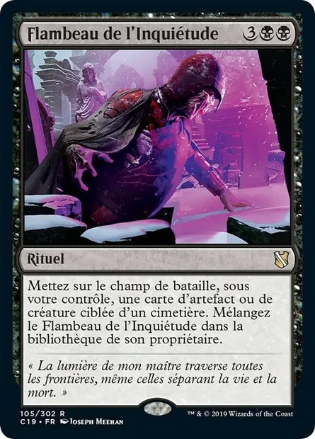 Flambeau de l'Inquiétude, carte Magic C19 105 — extension Commander 2019