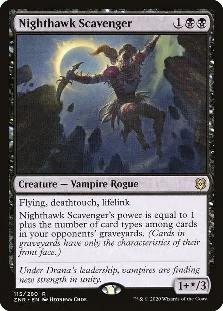 Nighthawk Scavenger, Magic card ZNR 115 — Zendikar Rising set