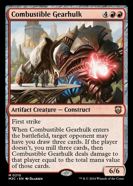 Combustible Gearhulk, Magic card M3C 210 — Modern Horizons 3 Commander set