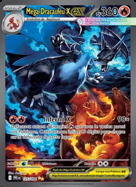 Méga-Dracaufeu X-ex, carte Pokémon PFL 125 — extension Flammes Fantasmagoriques
