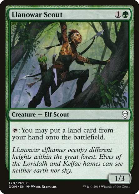 Llanowar Scout, Magic card DOM 170 — Dominaria set
