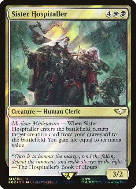 Sister Hospitaller, Magic card 40K 141★ — Warhammer 40,000 Commander set