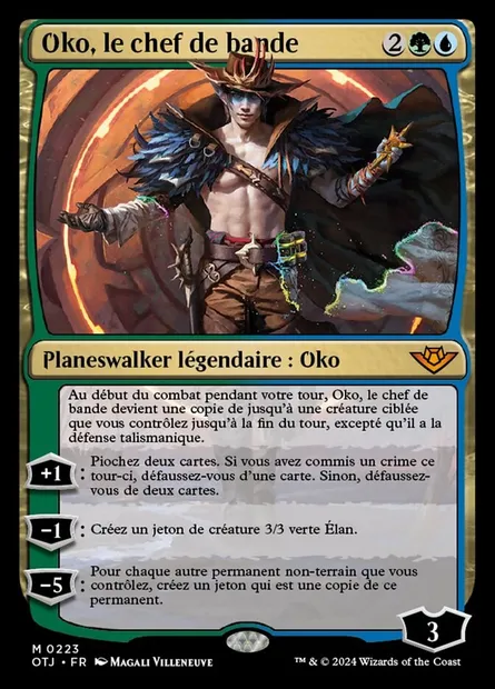 Oko, le chef de bande, carte Magic OTJ 223 — extension Outlaws of Thunder Junction