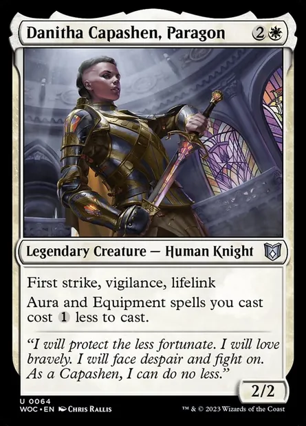 Danitha Capashen, parangon, carte Magic WOC 64 — extension Wilds of Eldraine Commander