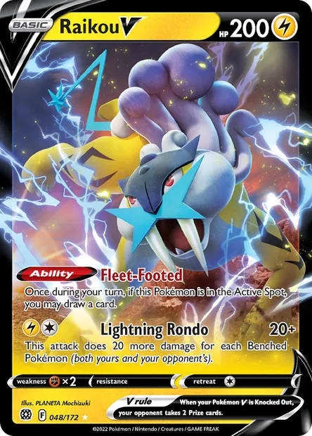 Raikou V, Pokémon card BRS 048 — Brilliant Stars set