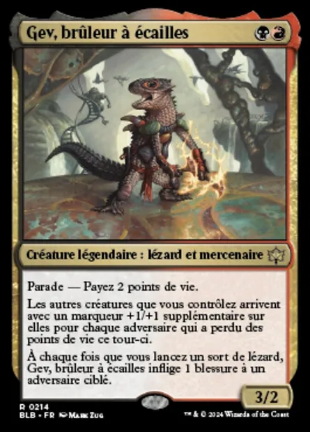 Gev, brûleur à écailles, carte Magic BLB 214 — extension Bloomburrow
