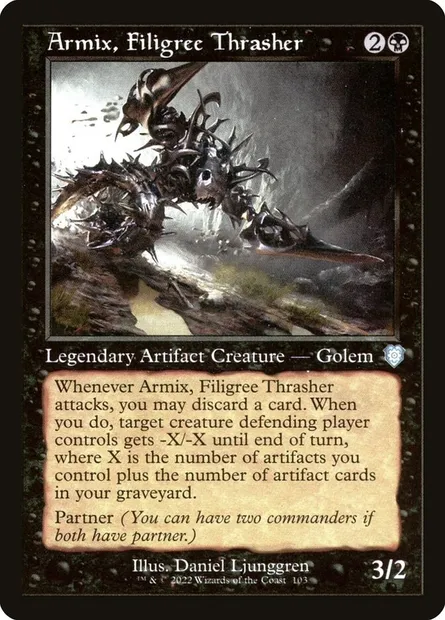 Armix, Filigree Thrasher, Magic card BRC 103 — The Brothers' War Commander set