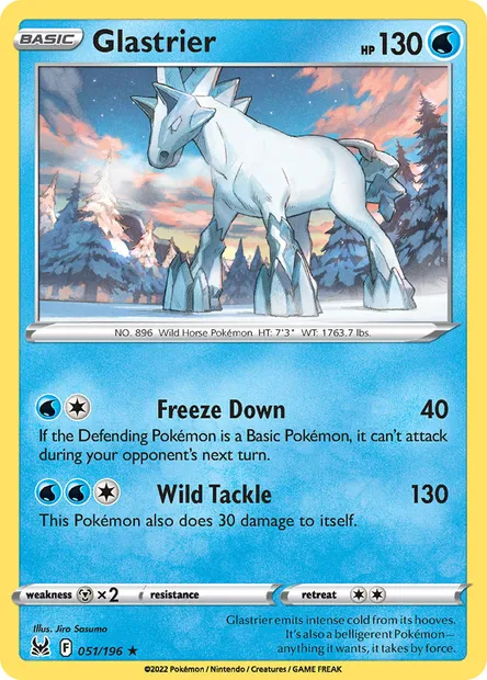 Glastrier, Pokémon card LOR 051 — Lost Origin set