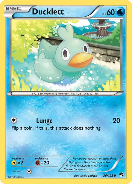 Ducklett, Pokémon card BKP 36 — BREAKpoint set