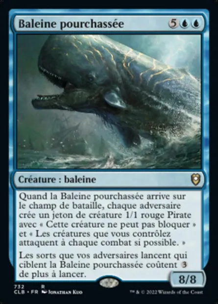 Baleine pourchassée, carte Magic CLB 732 — extension Commander Légendes : la bataille de la Porte de Baldur