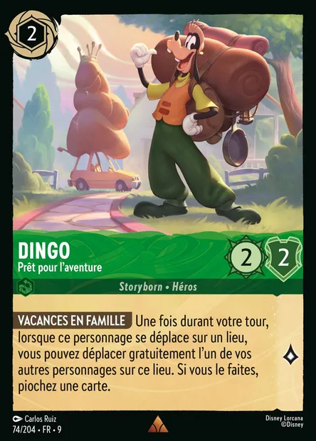 Dingo - Prêt pour l'aventure, carte Disney Lorcana CH9-074 — extension Fabuleux