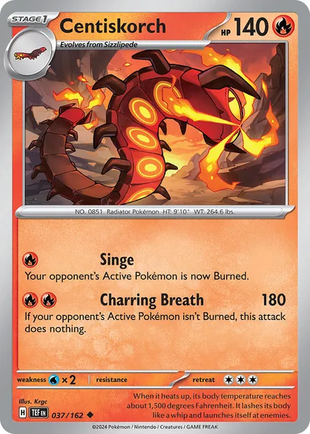 Centiskorch, Pokémon card TEF 037 — Temporal Forces set