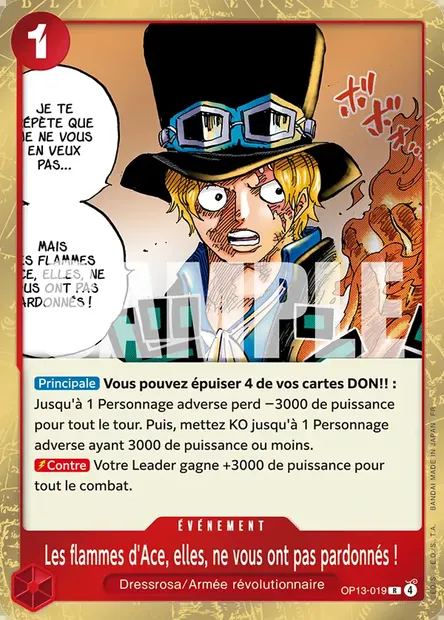 Les flammes d'Ace, elles, ne vous ont pas pardonnés !, carte One Piece OP13-019 — extension SUCCESSEURS
