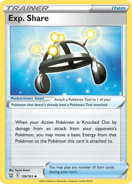 Exp. Share, Pokémon card BST 126 — Battle Styles set