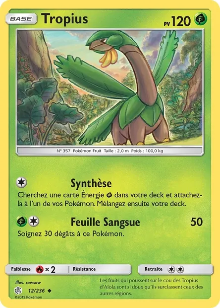 Tropius, carte Pokémon CEC 12 — extension Éclipse Cosmique
