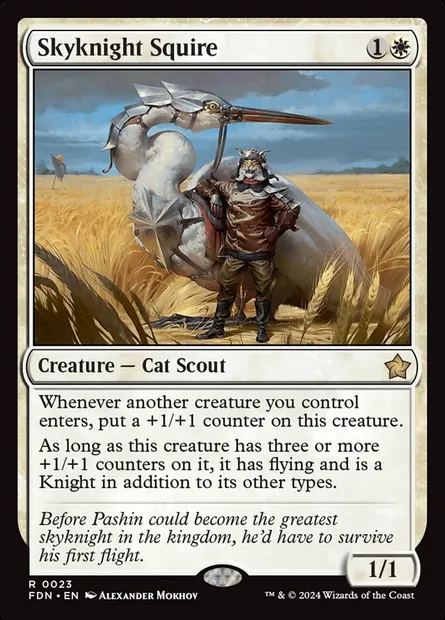 Skyknight Squire, Magic card FDN 23 — Foundations set