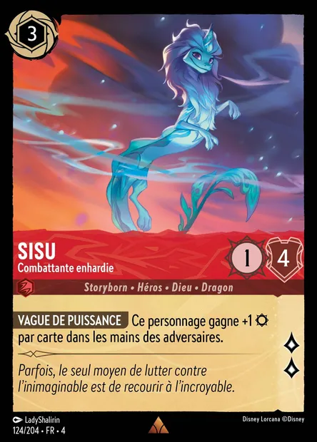 Sisu - Combattante enhardie, carte Disney Lorcana CH4-124 — extension Le Retour d'Ursula