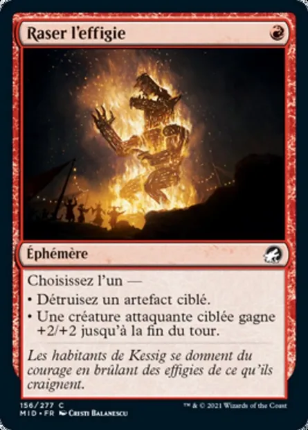 Raser l'effigie, carte Magic MID 156 — extension Innistrad : chasse de minuit