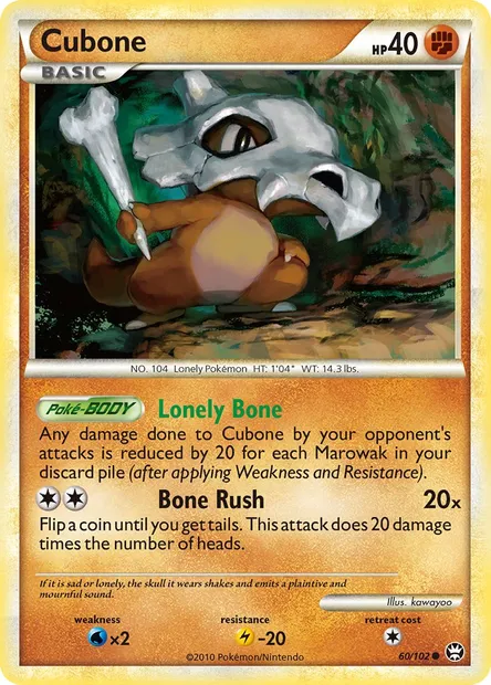 Cubone, Pokémon card TM 60 — Triumphant set
