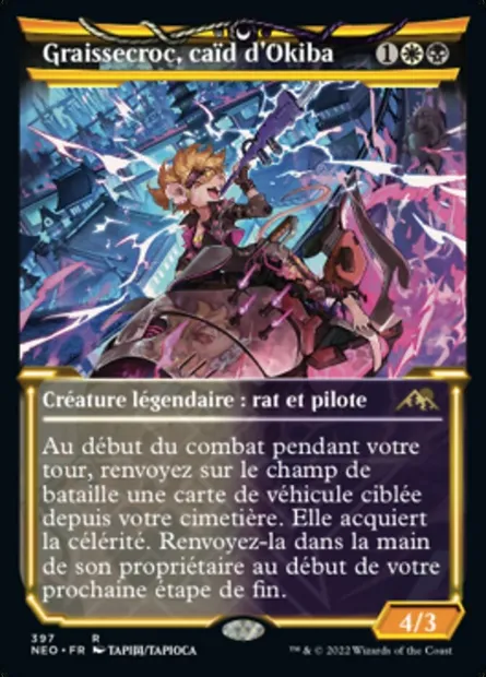 Graissecroc, caïd d'Okiba, carte Magic NEO 397 — extension Kamigawa: La Dynastie Néon