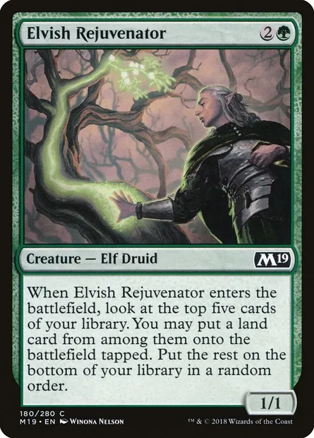 Elvish Rejuvenator, Magic card M19 180 — Core Set 2019 set