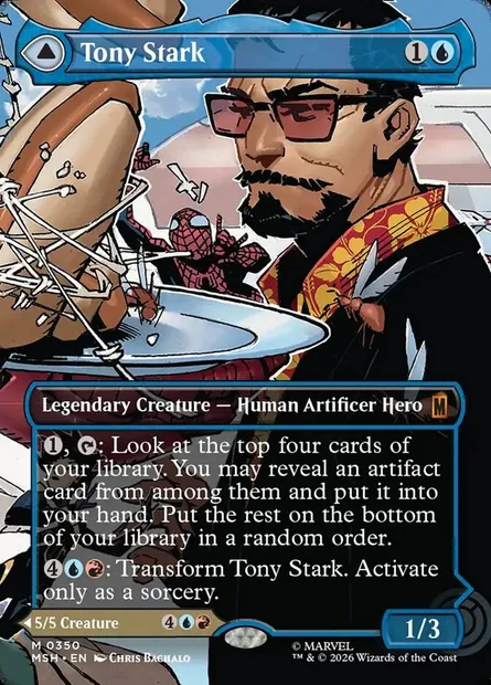 Tony Stark // The Invincible Iron Man, Magic card MSH 350 — Marvel Super Heroes set