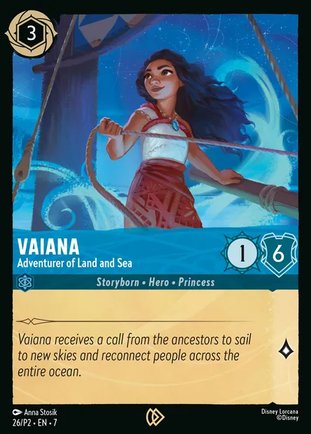 Vaiana - Adventurer of Land and Sea, Disney Lorcana card P2-026_p2 — P2 set