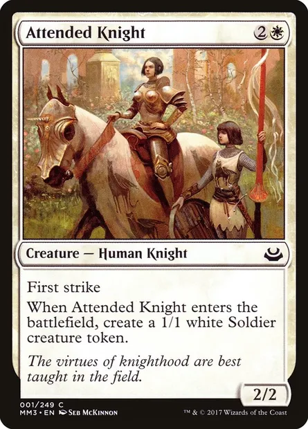 Attended Knight, Magic card MM3 1 — Modern Masters 2017 set