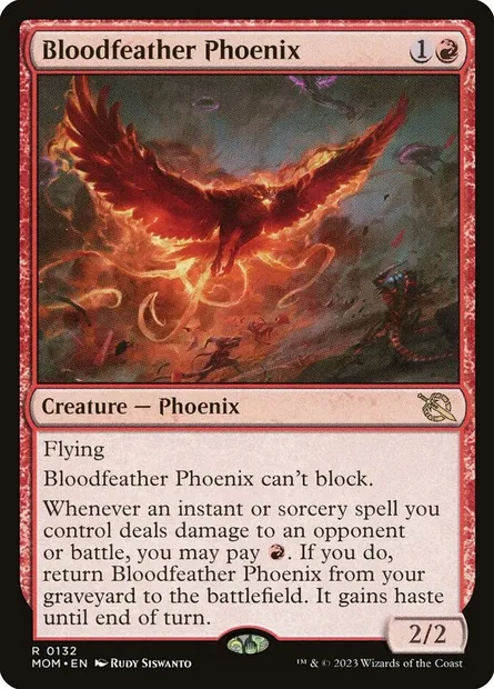 Bloodfeather Phoenix, Magic card MOM 132 — March of the Machine set