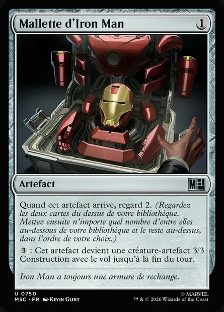 Mallette d'Iron Man, carte Magic MSC 750 — extension Marvel Super Heroes Commander