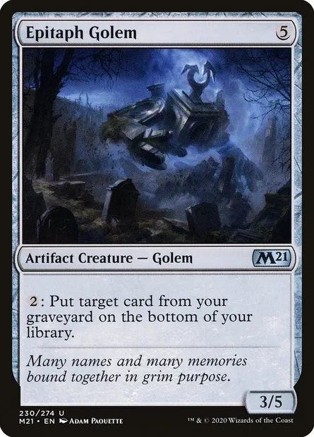 Epitaph Golem, Magic card M21 230 — Core Set 2021 set
