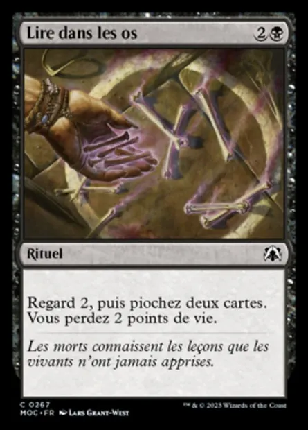 Lire dans les os, carte Magic MOC 267 — extension March of the Machine Commander