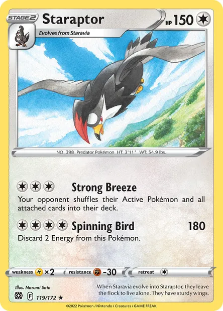 Staraptor, Pokémon card BRS 119 — Brilliant Stars set
