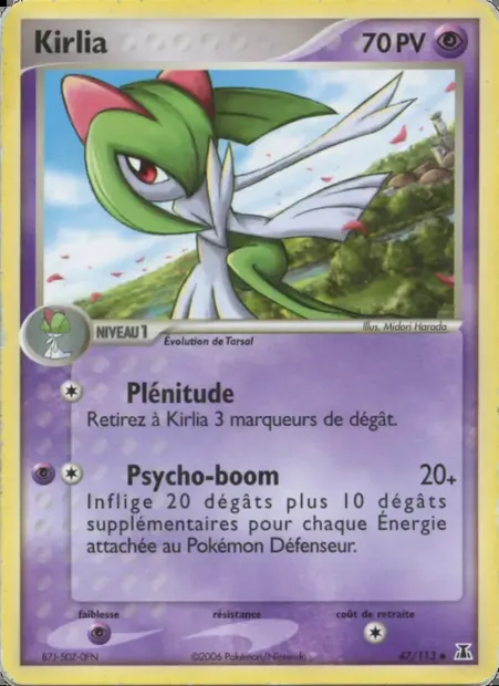 Kirlia, carte Pokémon DS 47 — extension EX Espèces Delta