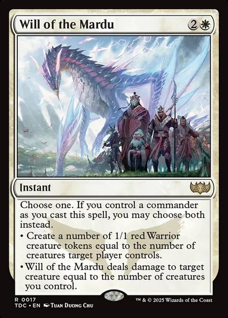 Will of the Mardu, Magic card TDC 17 — Tarkir: Dragonstorm Commander set