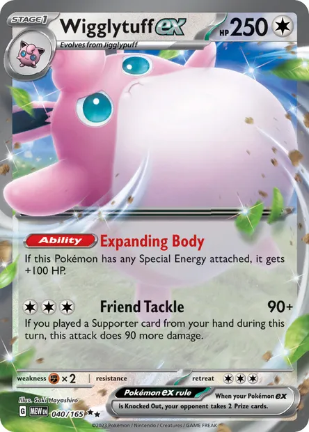 Wigglytuff ex, Pokémon card MEW 040 — 151 set