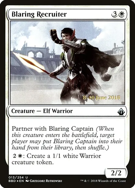 Blaring Recruiter, carte Magic PBBD 13s — extension Battlebond Promos