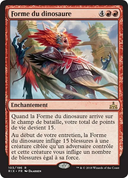 Forme du dinosaure, carte Magic RIX 103 — extension Les combattants d'Ixalan
