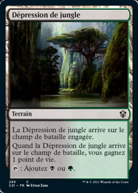 Dépression de jungle, carte Magic C21 295 — extension Commander 2021