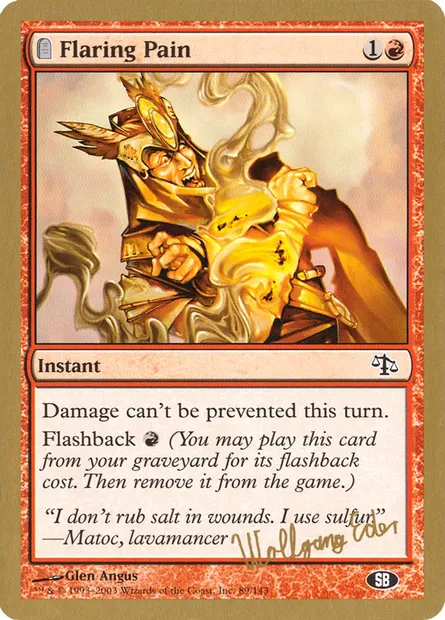 Flaring Pain, Magic card WC03 we89sb — World Championship Decks 2003 set
