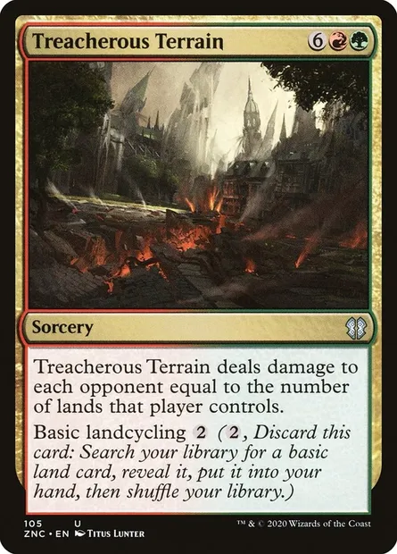 Treacherous Terrain, Magic card ZNC 105 — Zendikar Rising Commander set