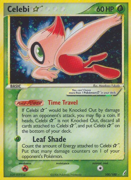 Celebi ☆, Pokémon card CG 100 — Crystal Guardians set