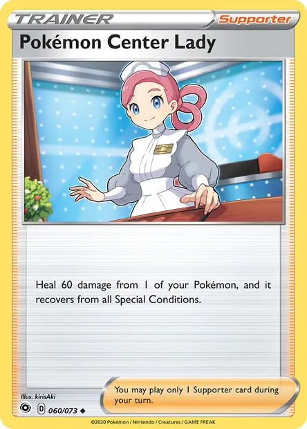 Pokémon Center Lady, Pokémon card CPA 60 — Champion's Path set